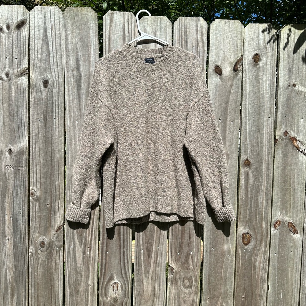 Abercrombie & Fitch Cozy Oversized Brown Knit Sweater